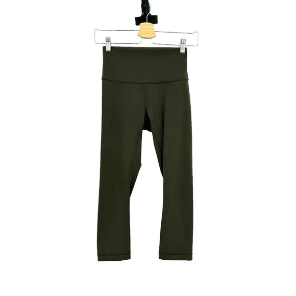 Lululemon Wunder Under‎ Crop (Hi-Rise) Full-On Luxtreme 21" in Dark Olive Size 4 - Picture 1 of 6